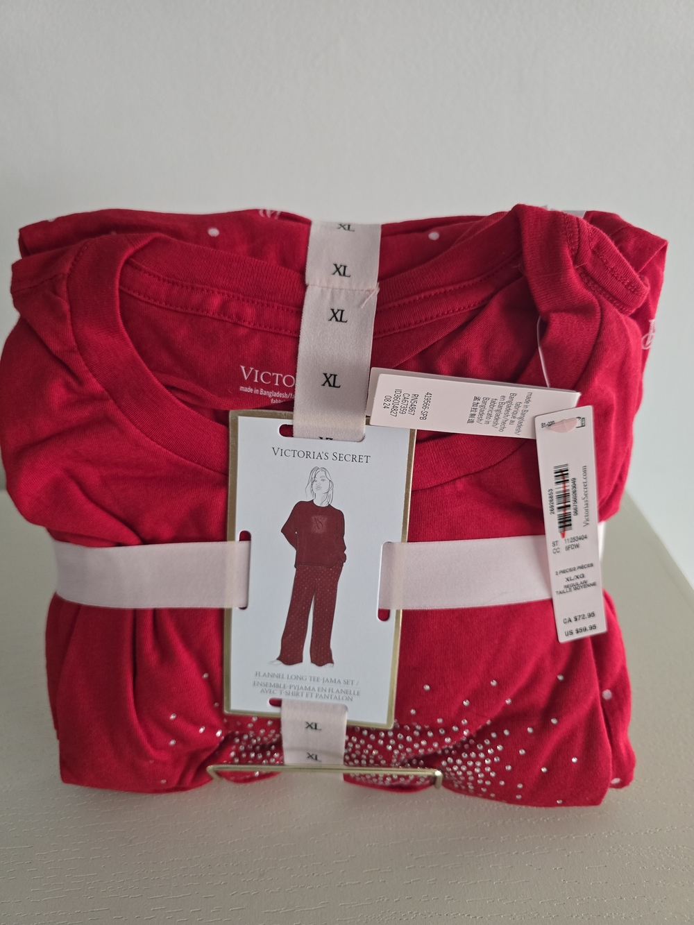 Victoria's Secret Flannel Long-Sleeve Tee-Jama Set
